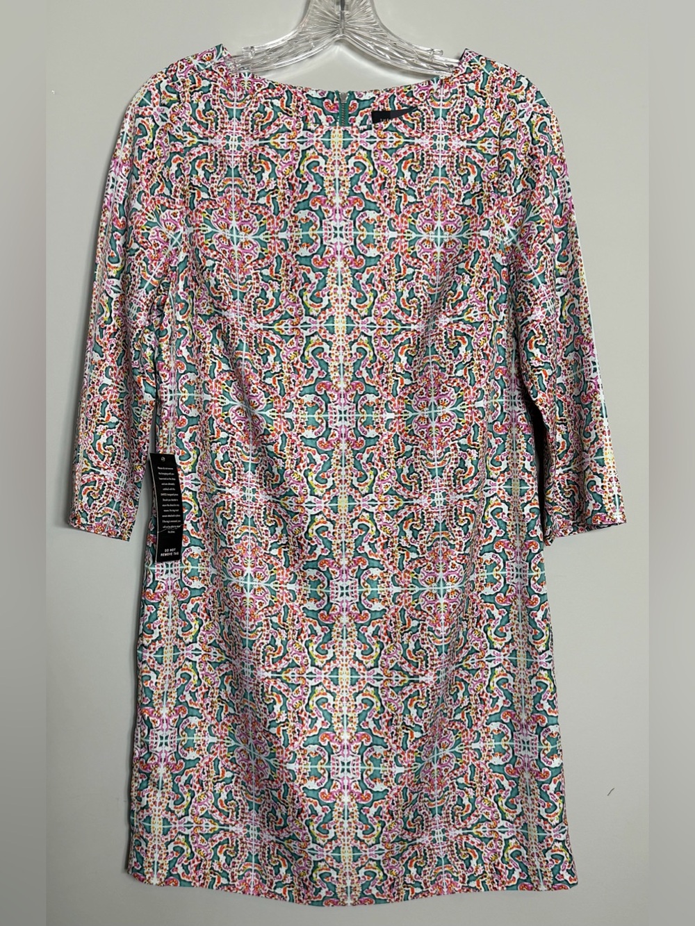 The Limited Multicolor Geometric Print Long Sleeve Shift Dress Size XSmall